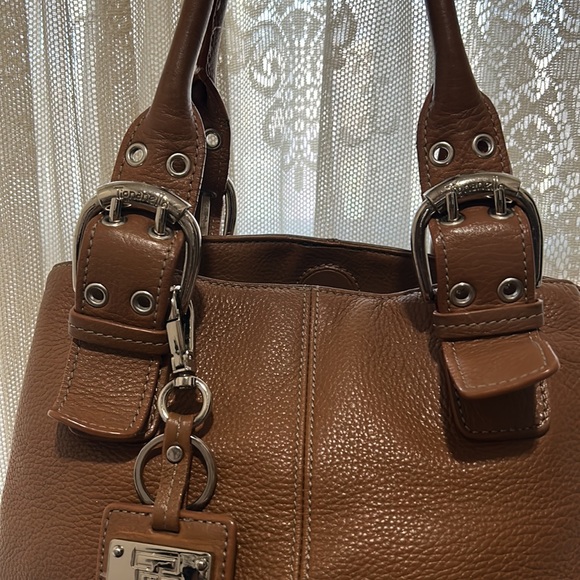 TIGNANELLO-GOLDEN BROWN ALL LEATHER/WITH SILVERTONE BUCKLES & NAME TOGGLE - Picture 5 of 10